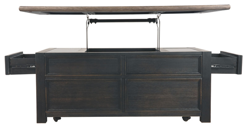 Tyler Creek - Lift Top Cocktail Table - Grayish Brown / Black