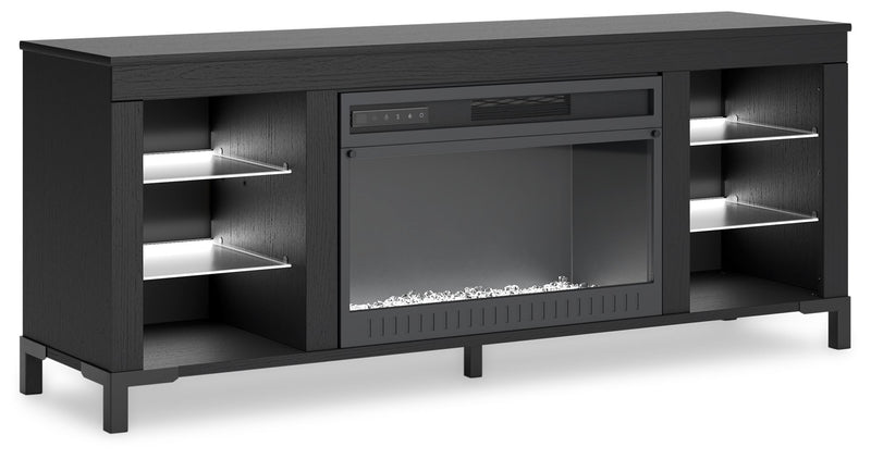 Cayberry - TV Stand With Fireplace - Black