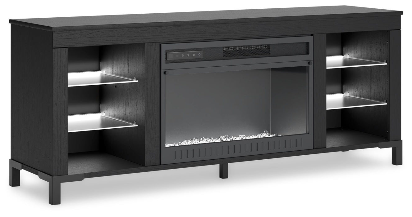 Cayberry - TV Stand With Fireplace - Black