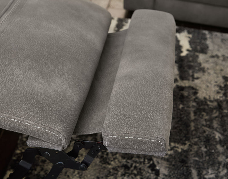 Next-Gen Durapella - Pwr Rec Loveseat/Con/Adj Hdrst - Microfiber - Slate