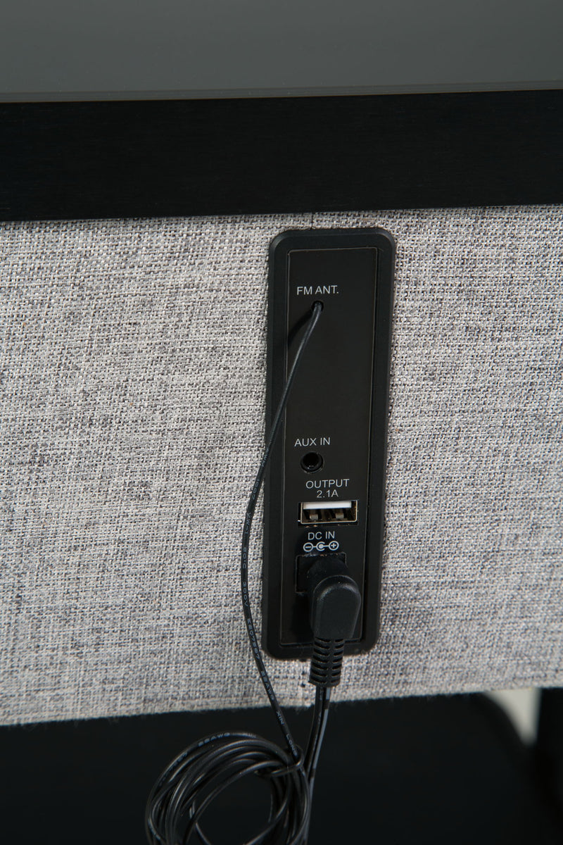 Jorvalee - Accent Table with Speaker - Gray / Black