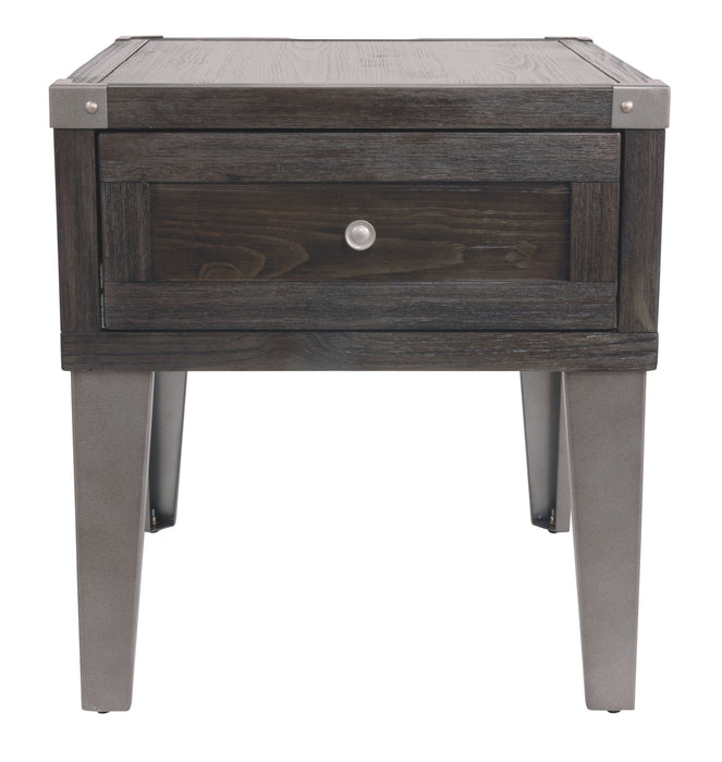 Todoe - Rectangular End Table - Dark Gray
