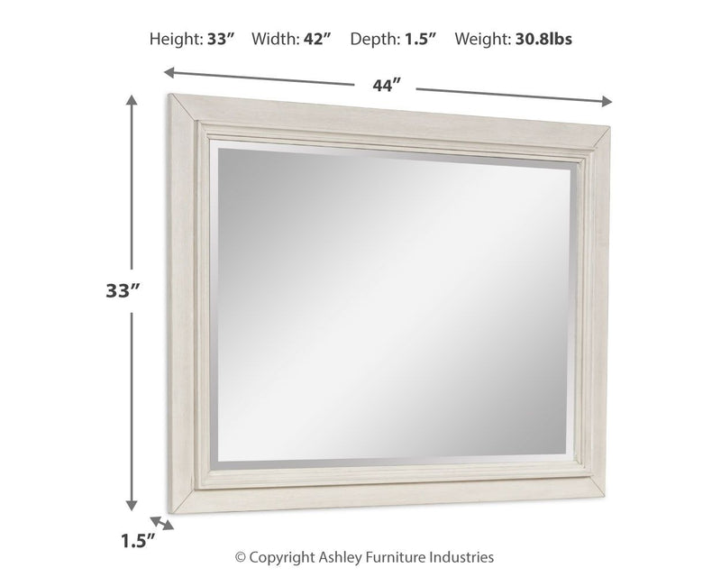 Shaybrock - Bedroom Mirror - Antique White / Brown