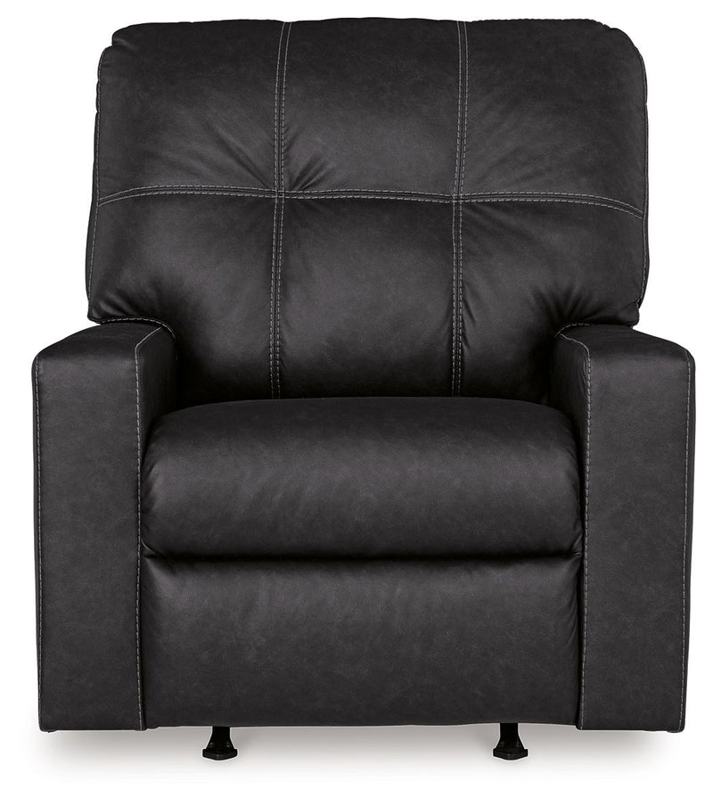 Barlin Mills - Rocker Recliner - Faux Leather - Carbon