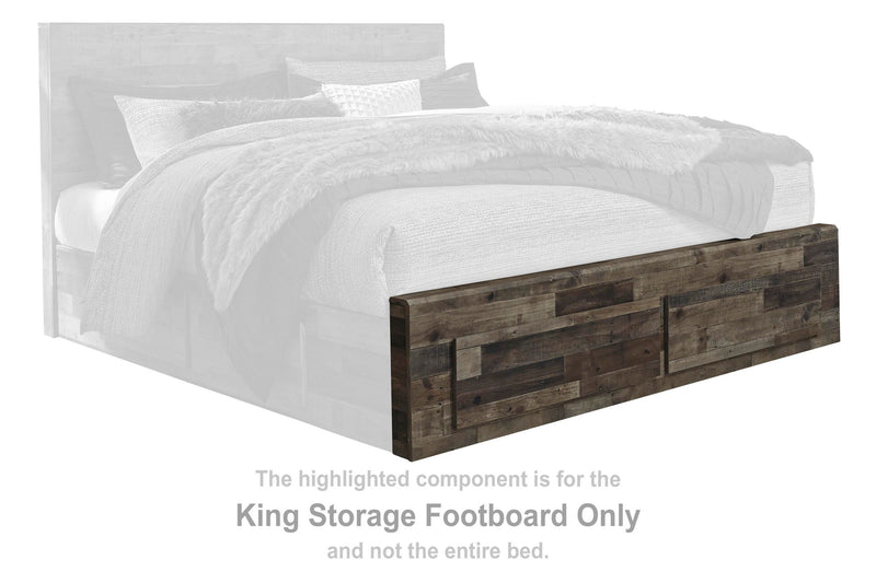 Derekson - King Storage Footboard - Multi Gray - Wood