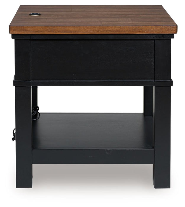 Wildenauer - Rectangular End Table - Brown / Black