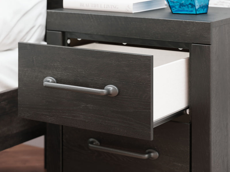 Hollivern - Two Drawer Night Stand - Dark Gray