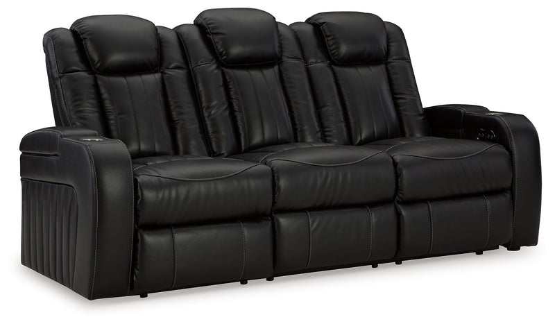 Caveman Den - Power Reclining Sofa With Adj Headrest - Midnight