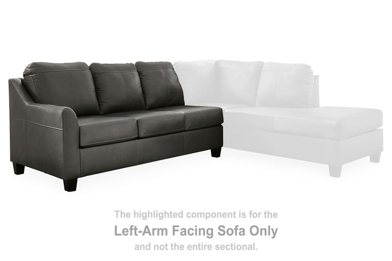 Valderno - Laf Sofa - Leather Match - Fog