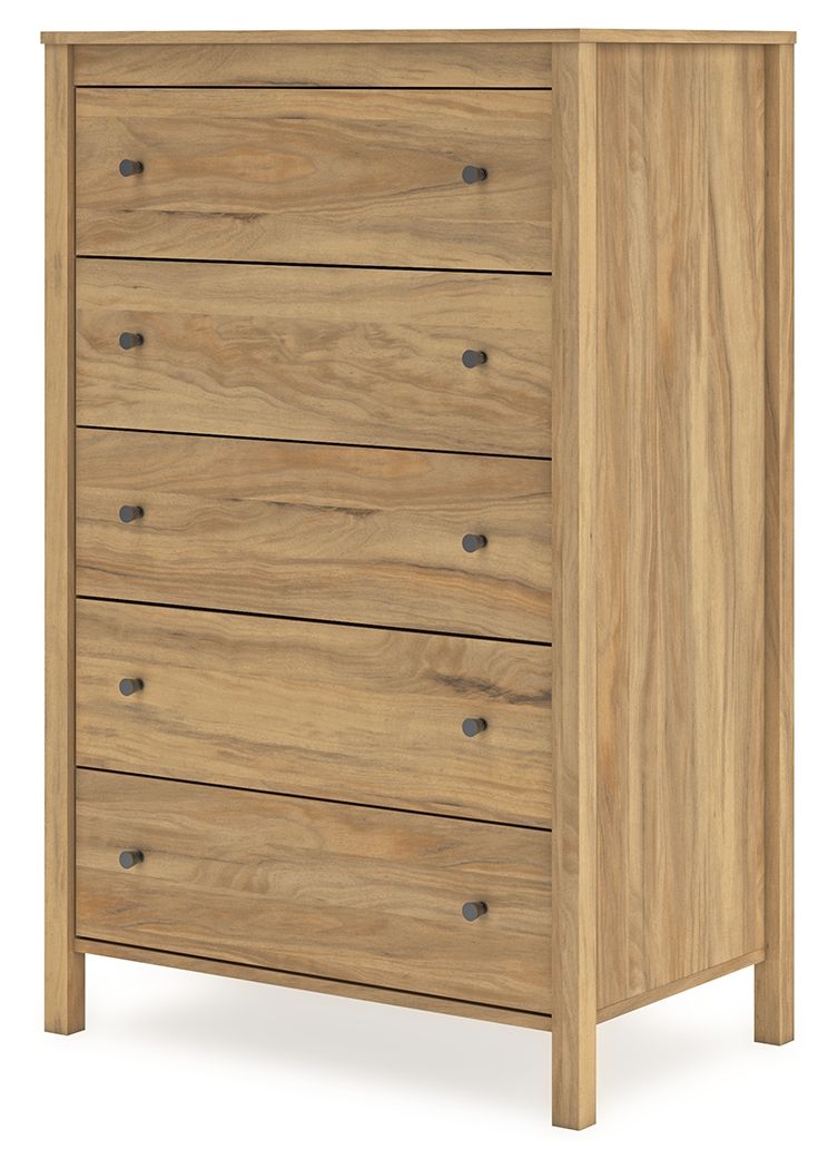 Bermacy - Five Drawer Chest - Light Brown